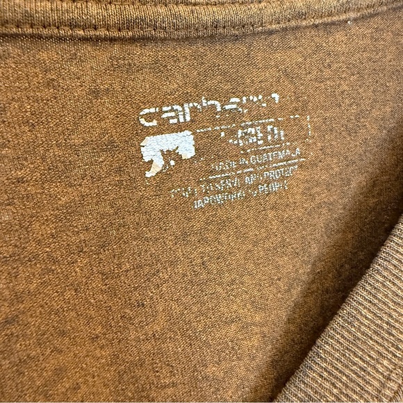 Carhartt Men's Loose Fit Brown Short Sleeve Pocket T-Shirt Size XL Casual - Picture 5 of 10